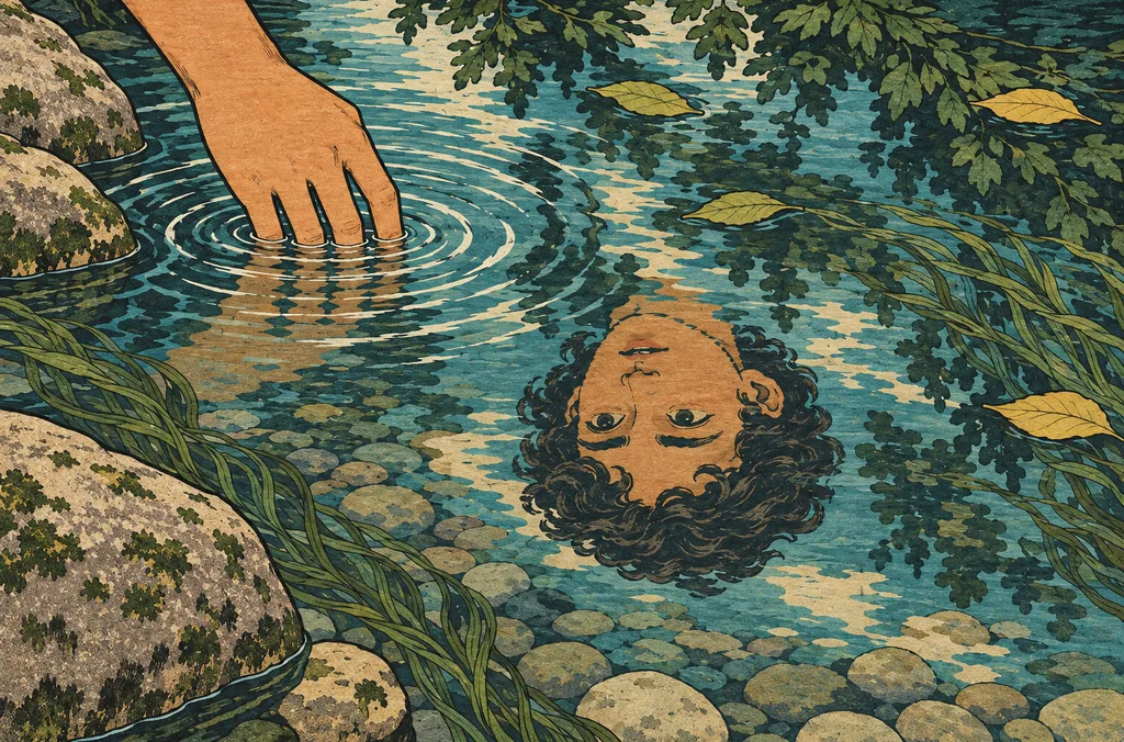 강물에 손을 담그던 사람이 물에 비친 자기 얼굴을 처음 본다.