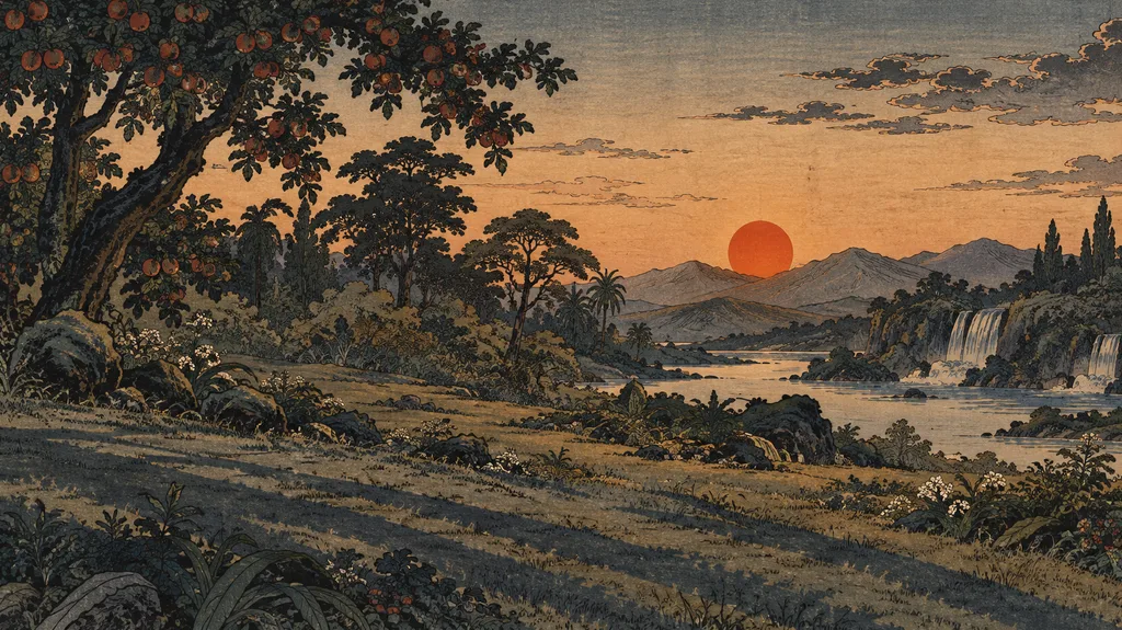 해가 기울며 동산에 처음으로 긴 그늘이 진다.